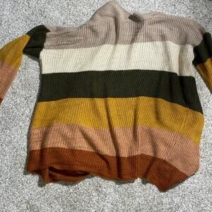 Women’s Color Block Cardigan size M/L by Allison Joy. Open-front with pockets